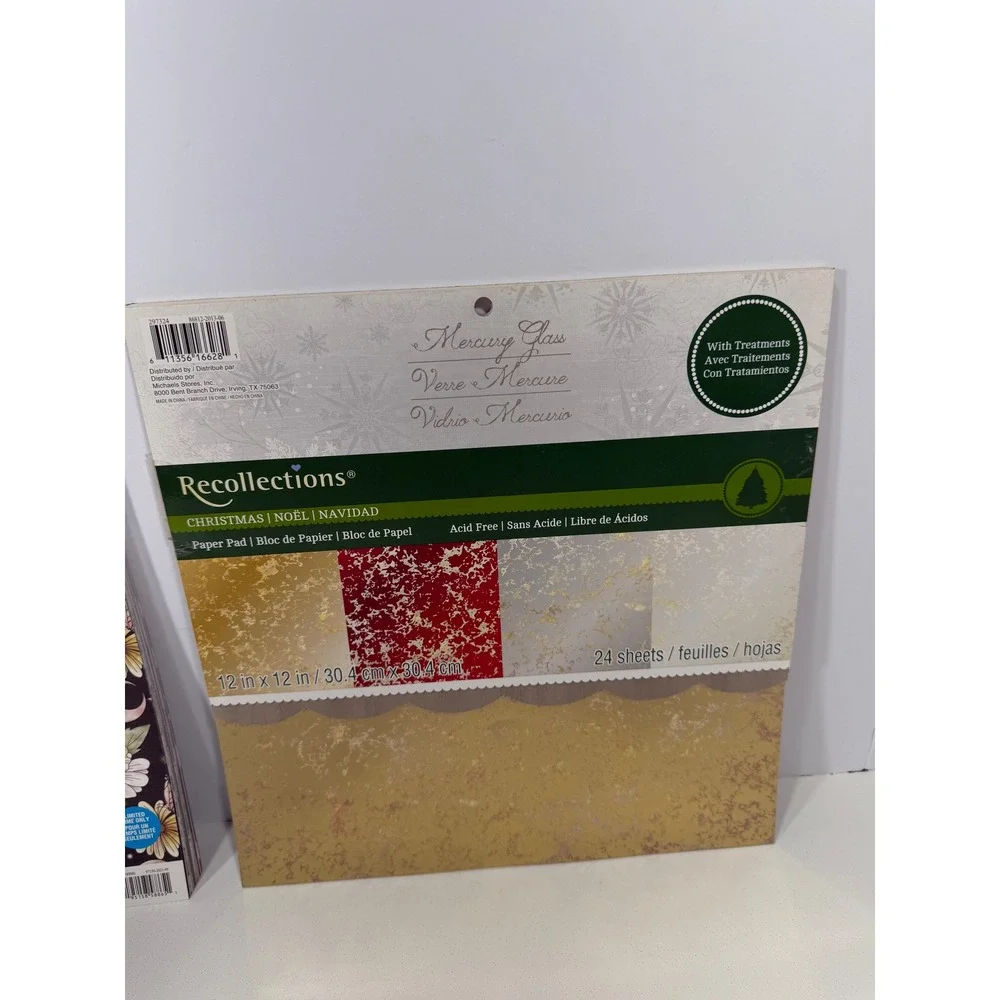lot Recollections 12x12 Paper Pad Bundle Magical Thinking & Christmas Merc Glass